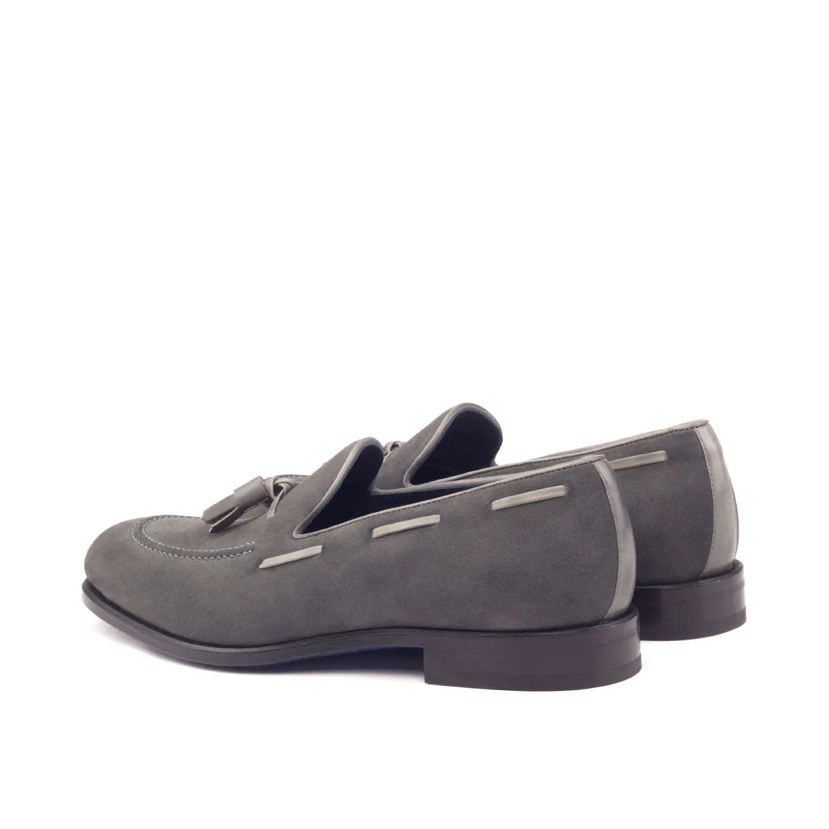 Men's Loafer Leather Shoes Wide Plus Size Grey 2912
