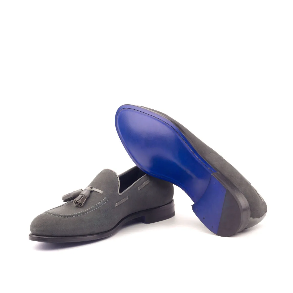 Men's Loafer Leather Shoes Wide Plus Size Grey 2912