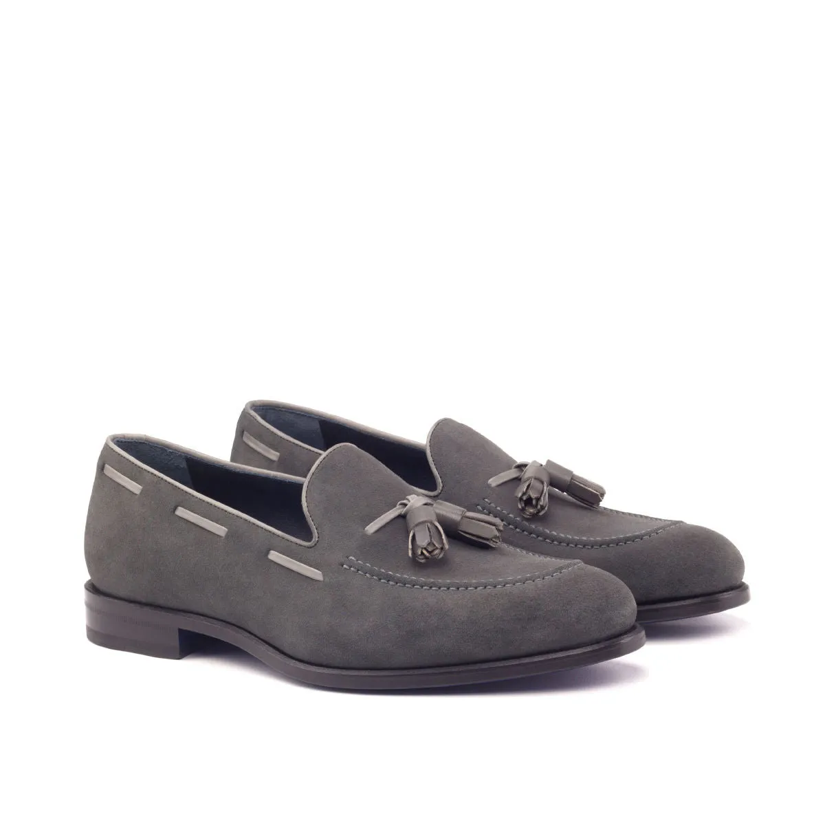 Men's Loafer Leather Shoes Wide Plus Size Grey 2912