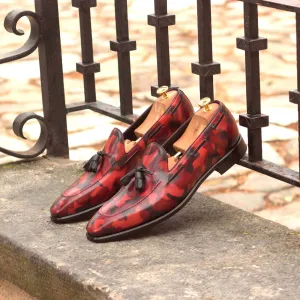 Men's Loafer Shoes Patina Leather Wide Plus Size Burgundy Black 2989