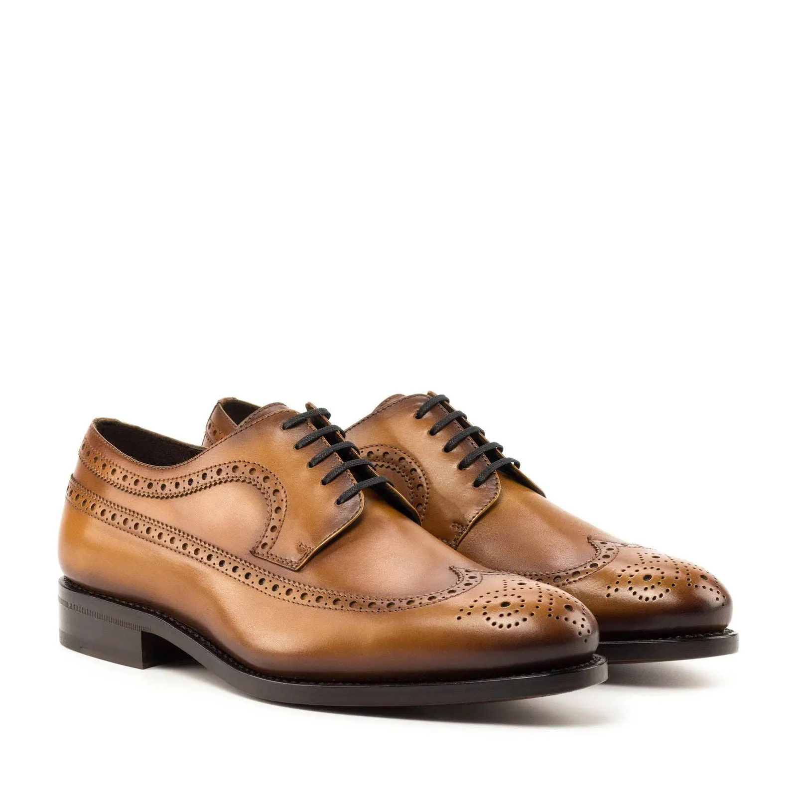 Men's Longwing Blucher Leather Shoes Wide Plus Size 6006