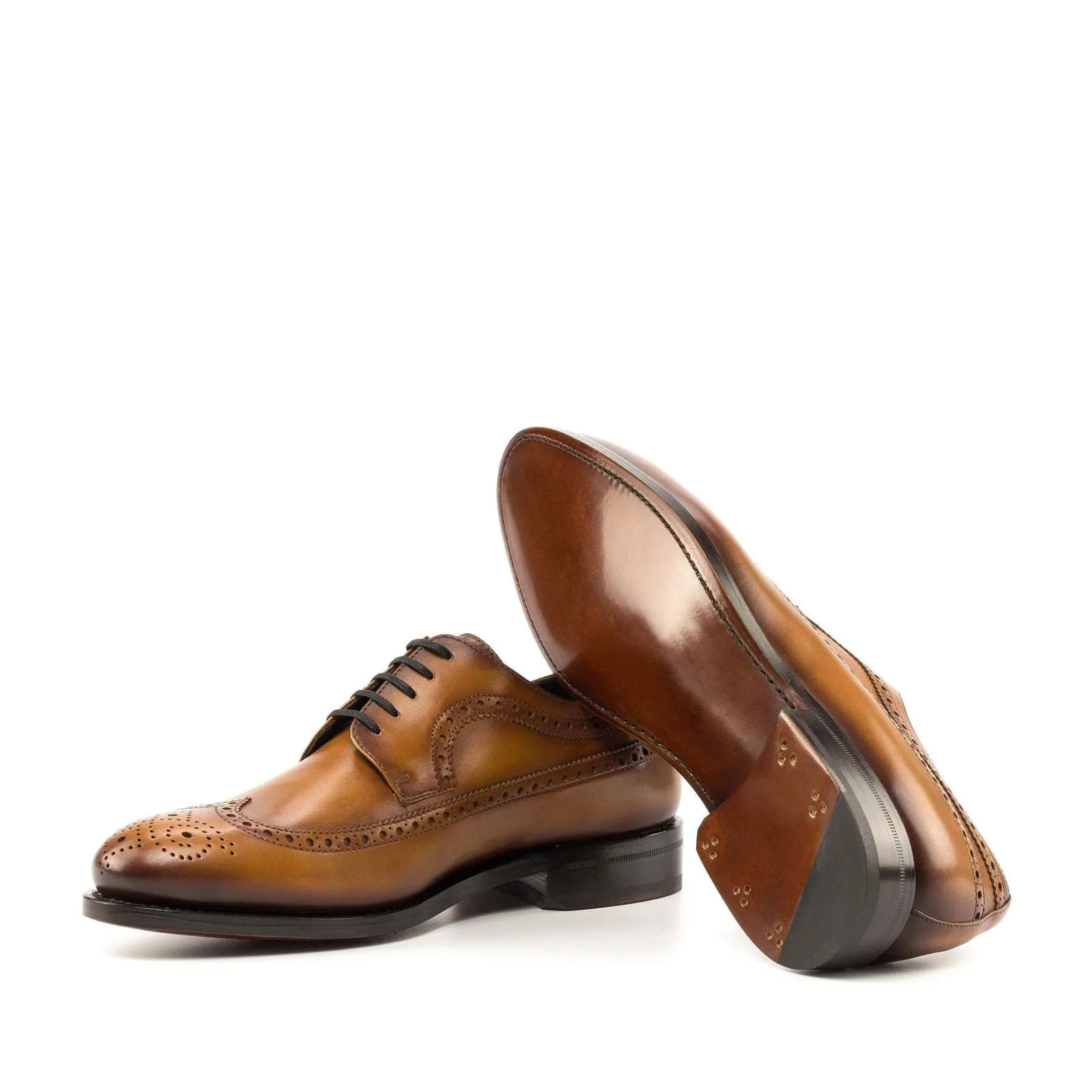 Men's Longwing Blucher Leather Shoes Wide Plus Size 6006