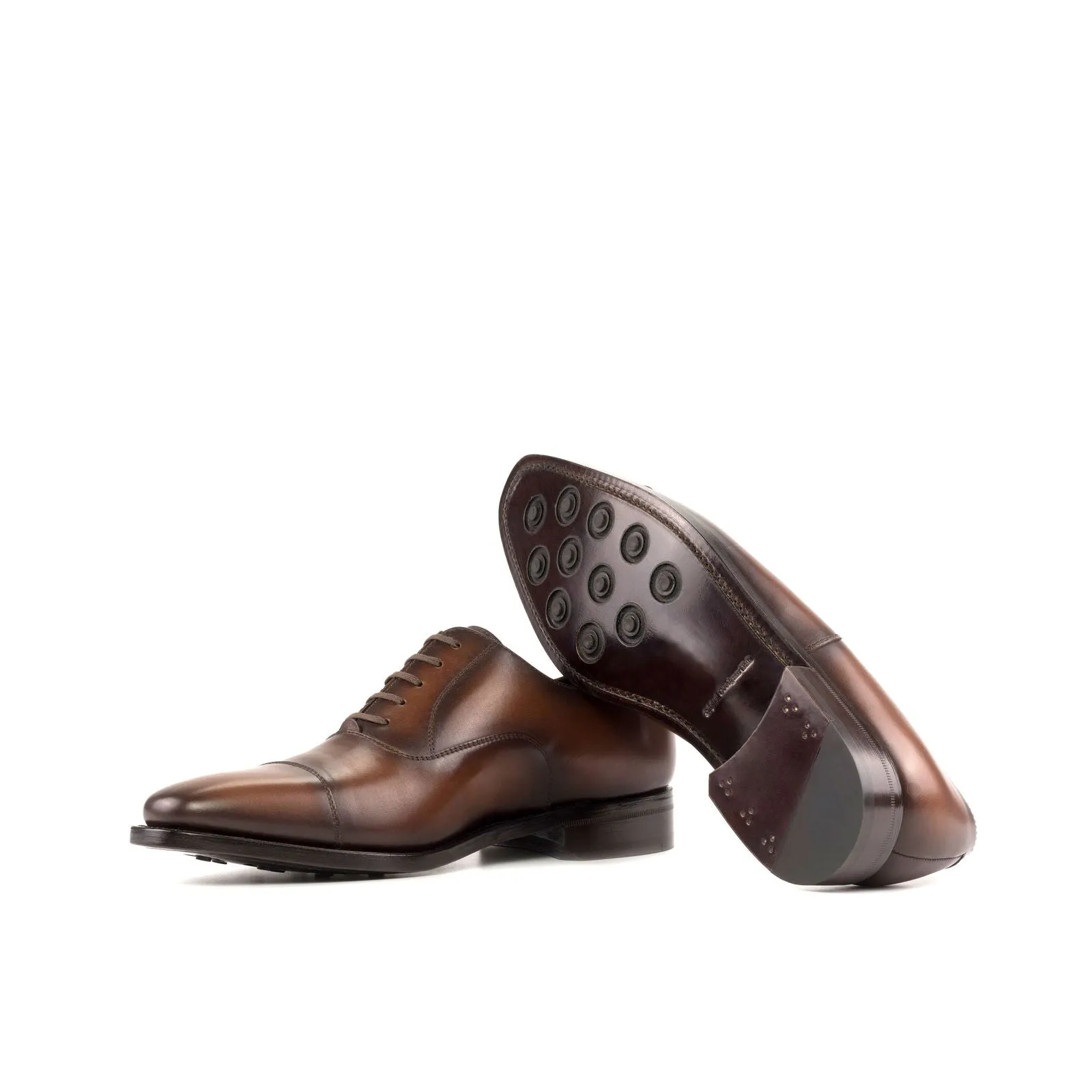 Men's Oxford Leather Shoes Goodyear Welt Wide Plus Size Brown 5260