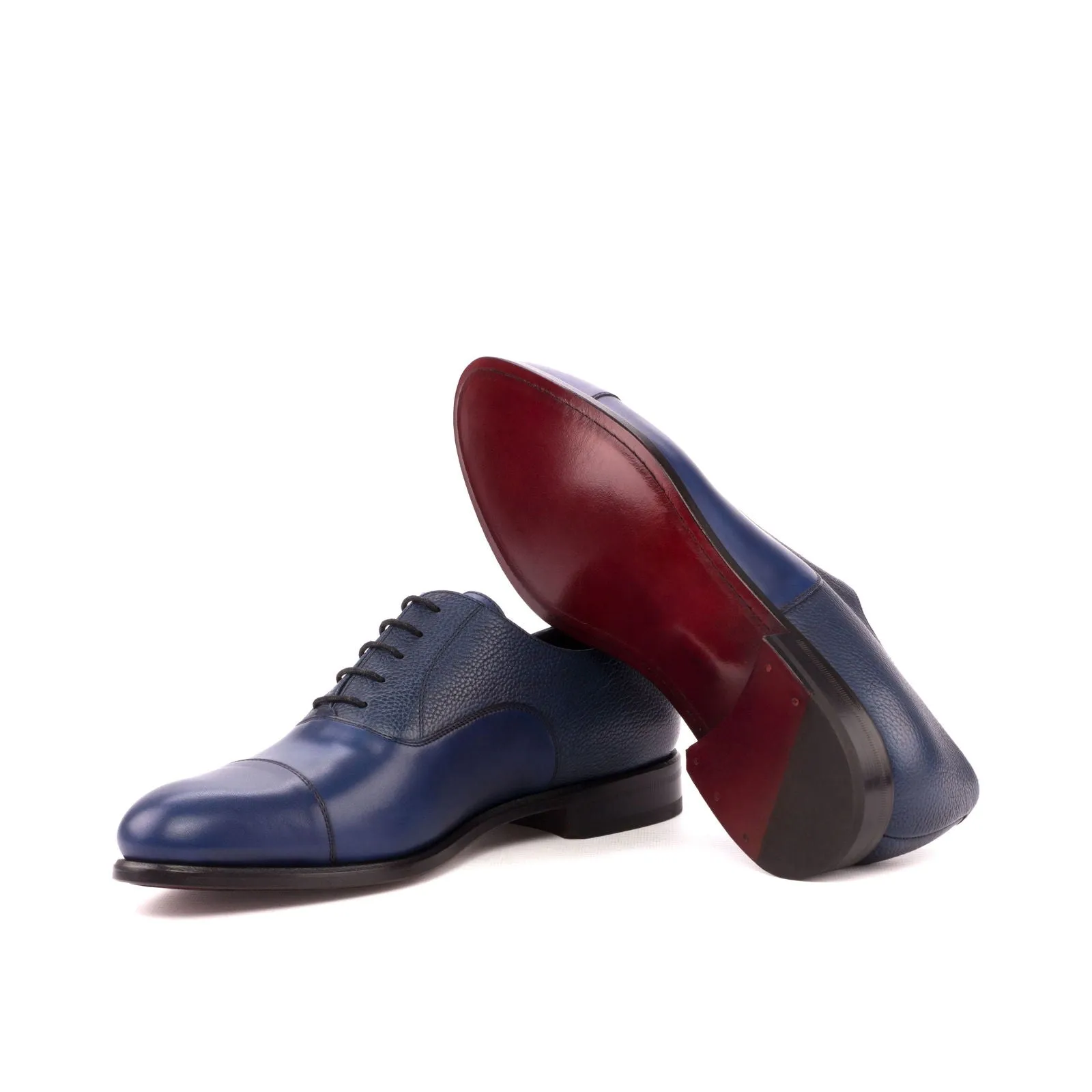 Men's Oxford Leather Shoes Wide Plus Size Blue 3525