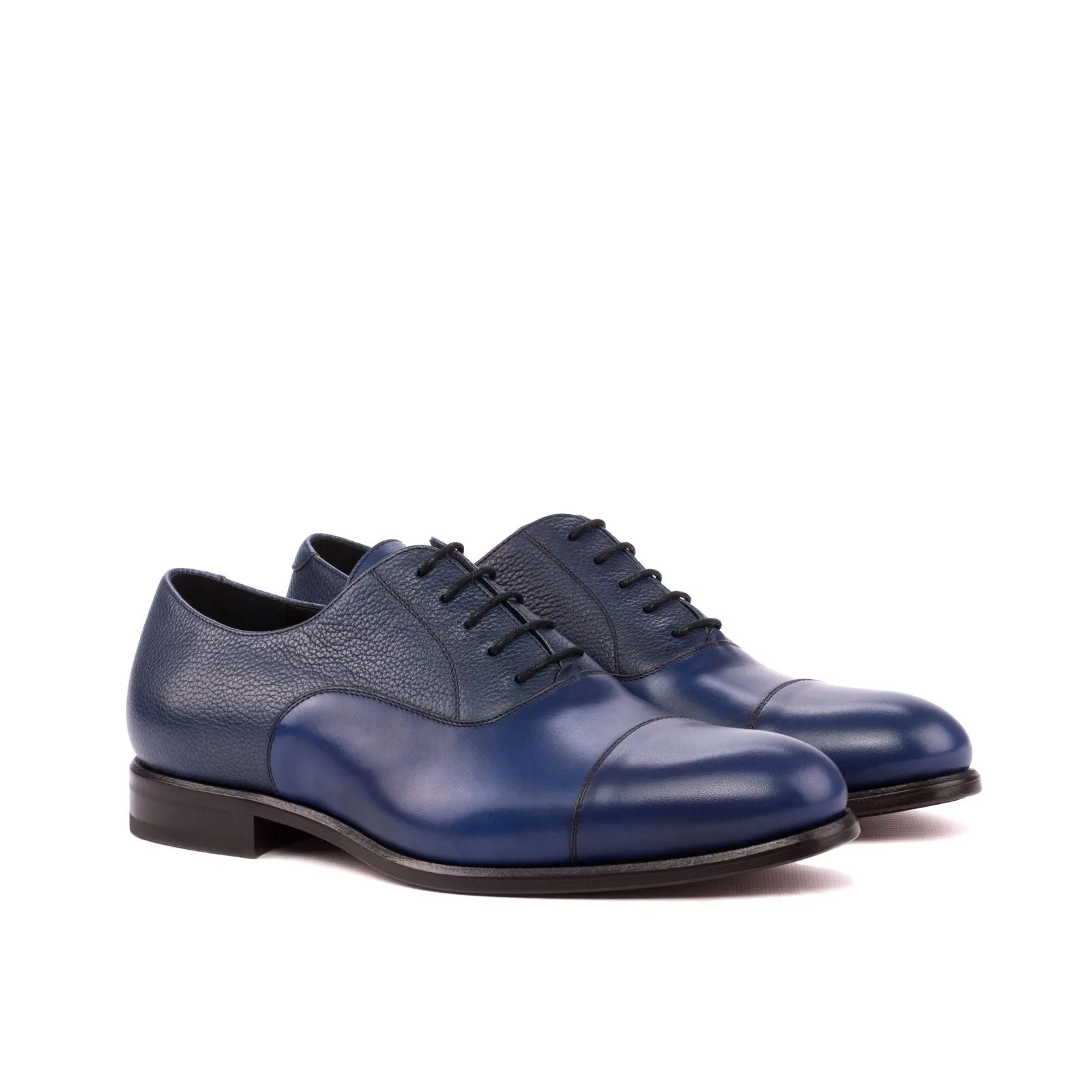 Men's Oxford Leather Shoes Wide Plus Size Blue 3525
