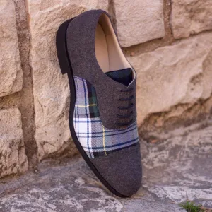 Men's Oxford Leather Shoes Wide Plus Size Blue Grey 1967