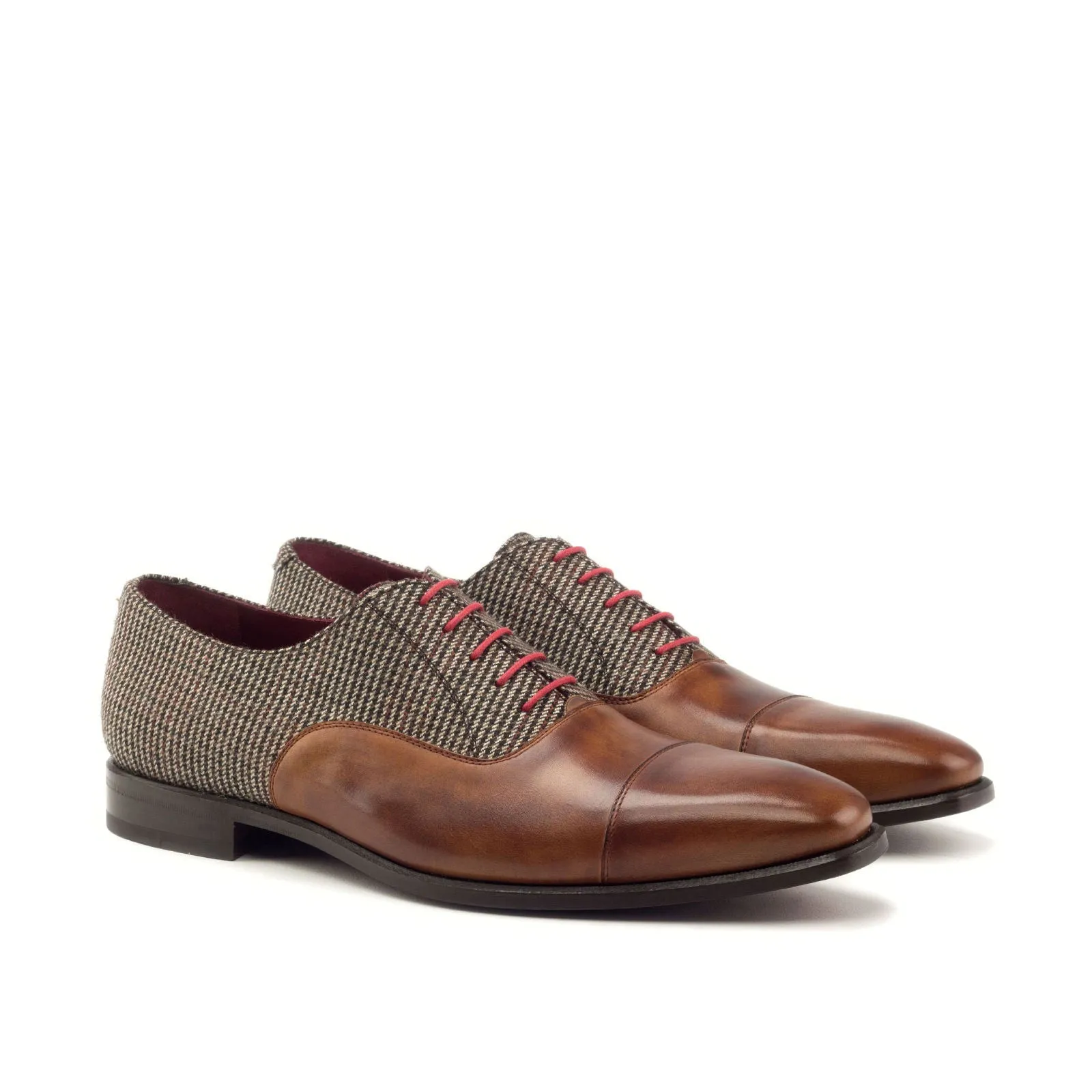 Men's Oxford Leather Shoes Wide Plus Size Brown 2940