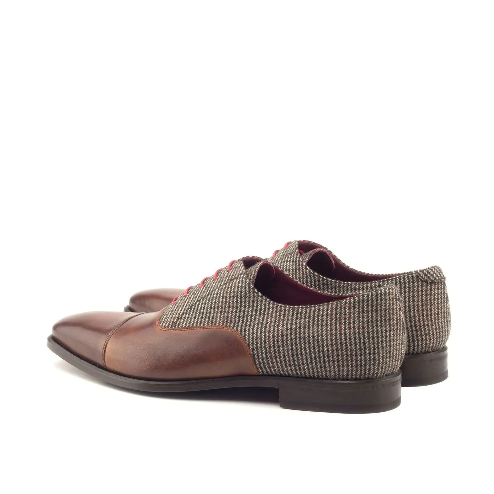 Men's Oxford Leather Shoes Wide Plus Size Brown 2940