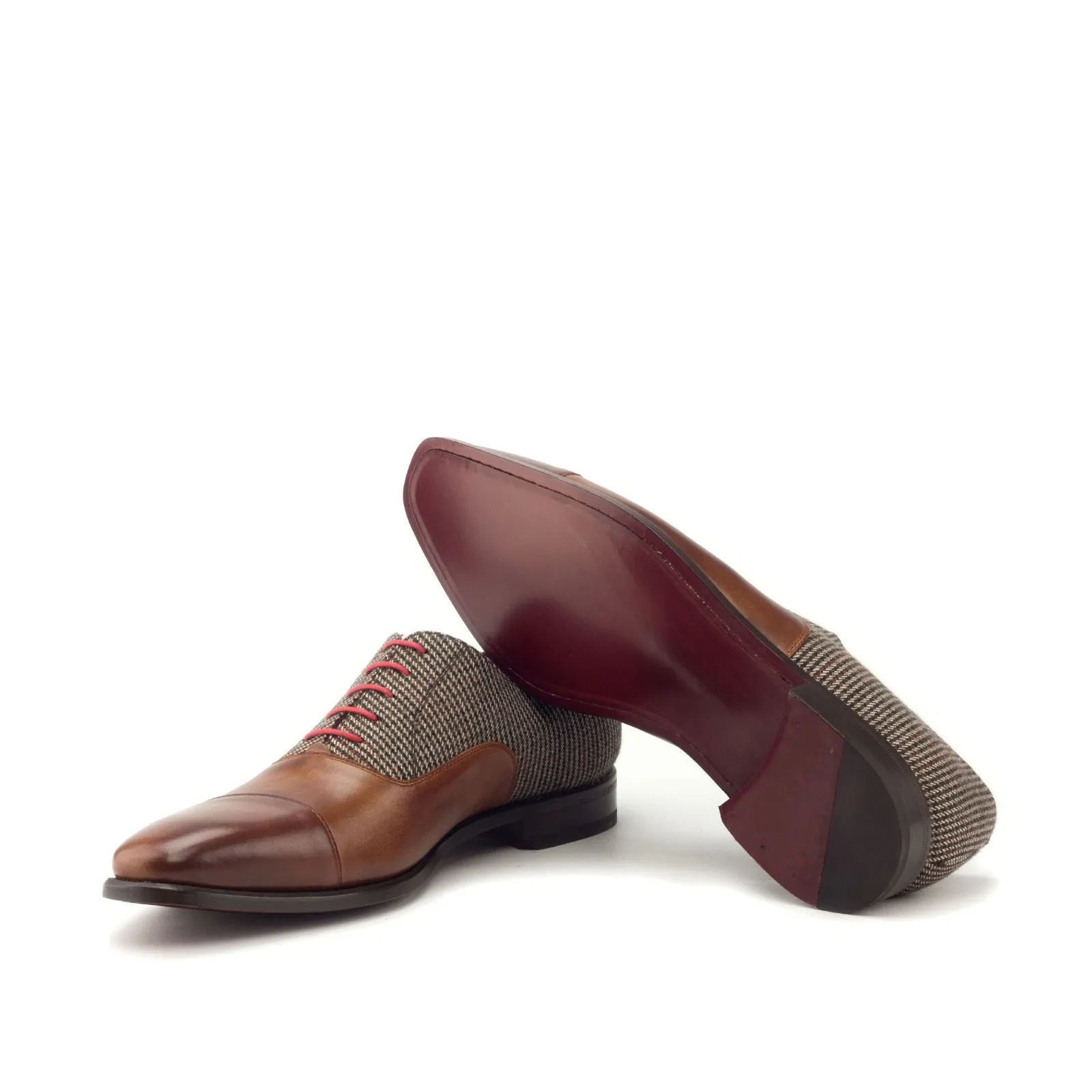 Men's Oxford Leather Shoes Wide Plus Size Brown 2940