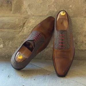 Men's Oxford Leather Shoes Wide Plus Size Brown 2940