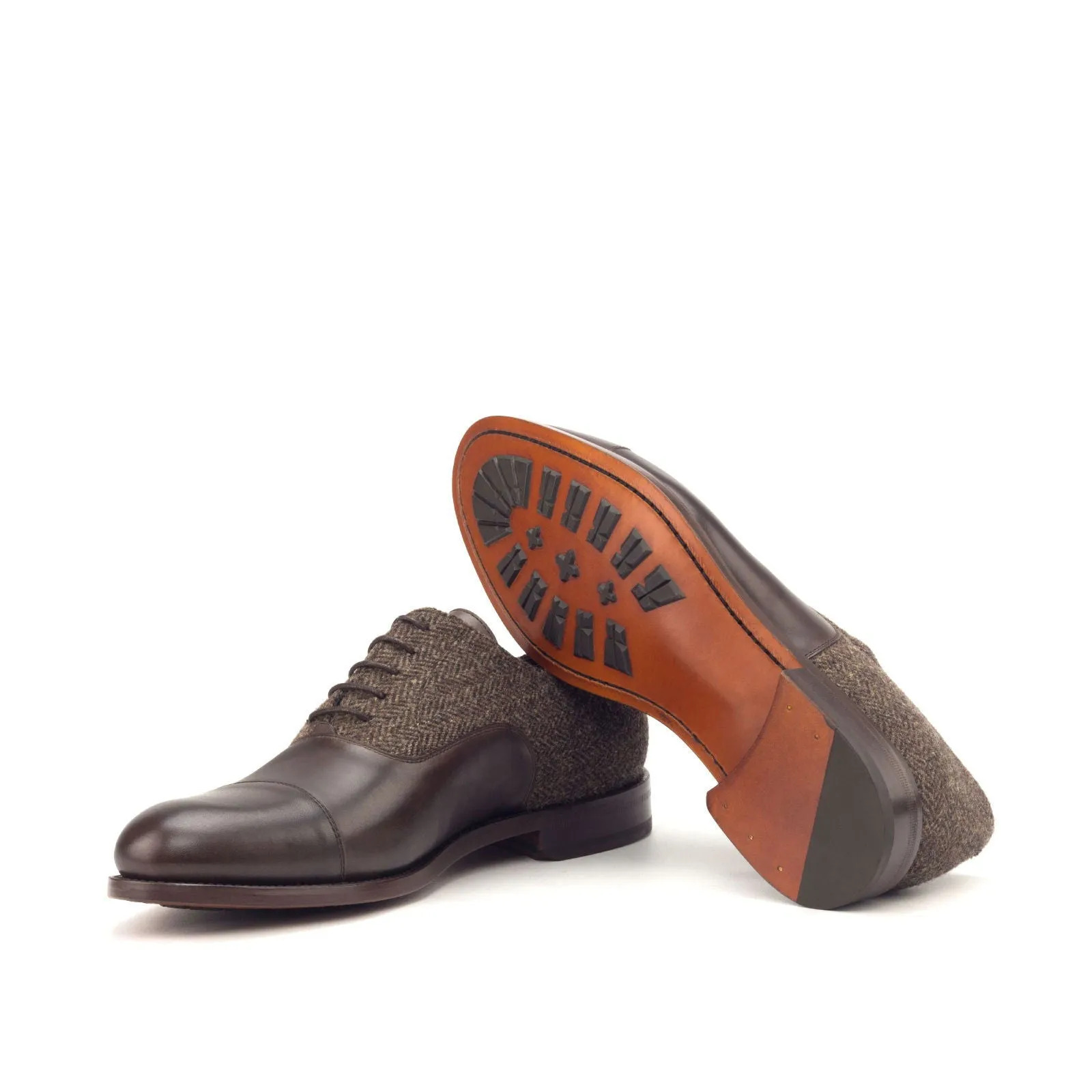 Men's Oxford Leather Shoes Wide Plus Size Brown Dark Brown 2954