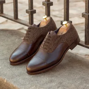 Men's Oxford Leather Shoes Wide Plus Size Brown Dark Brown 2954