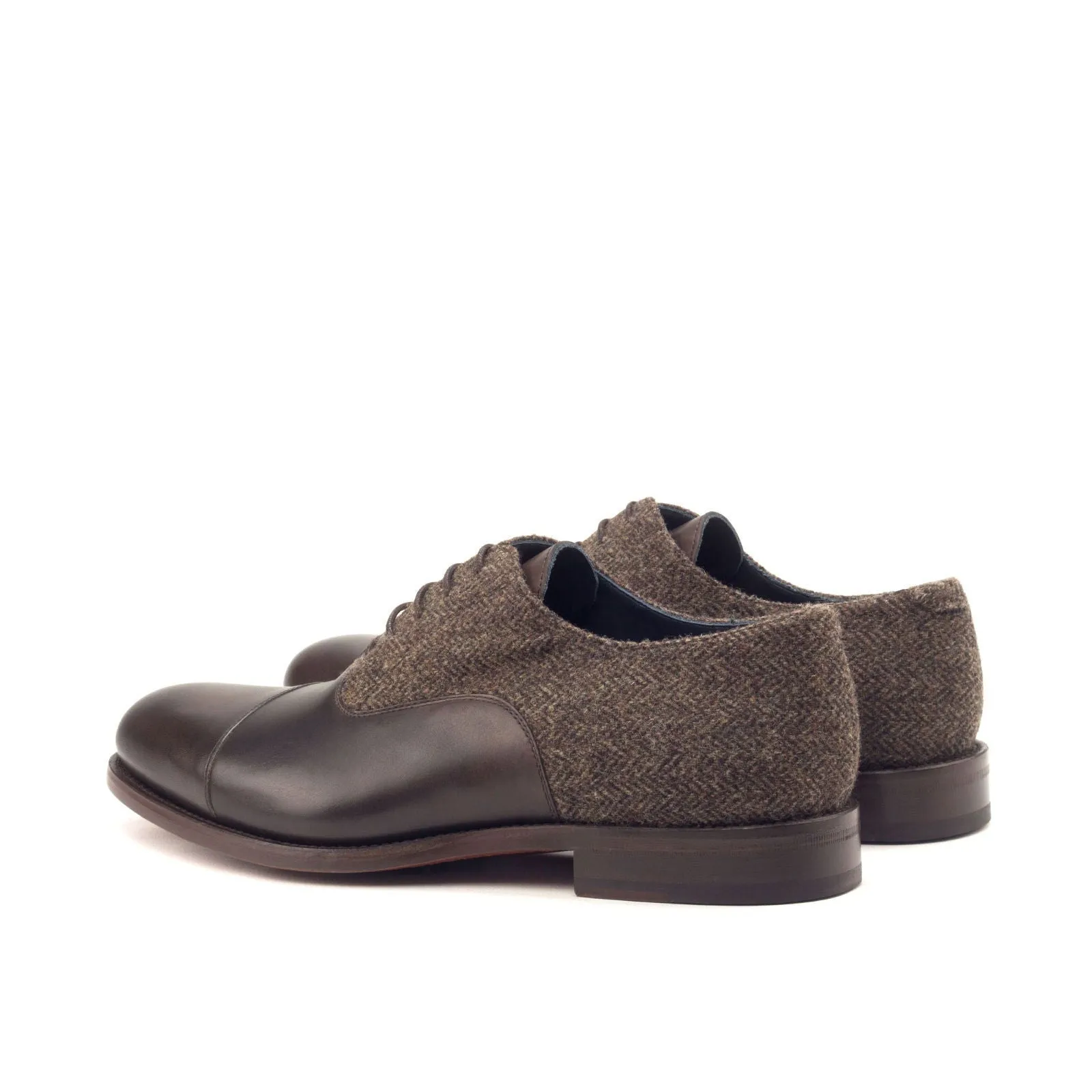 Men's Oxford Leather Shoes Wide Plus Size Brown Dark Brown 2954