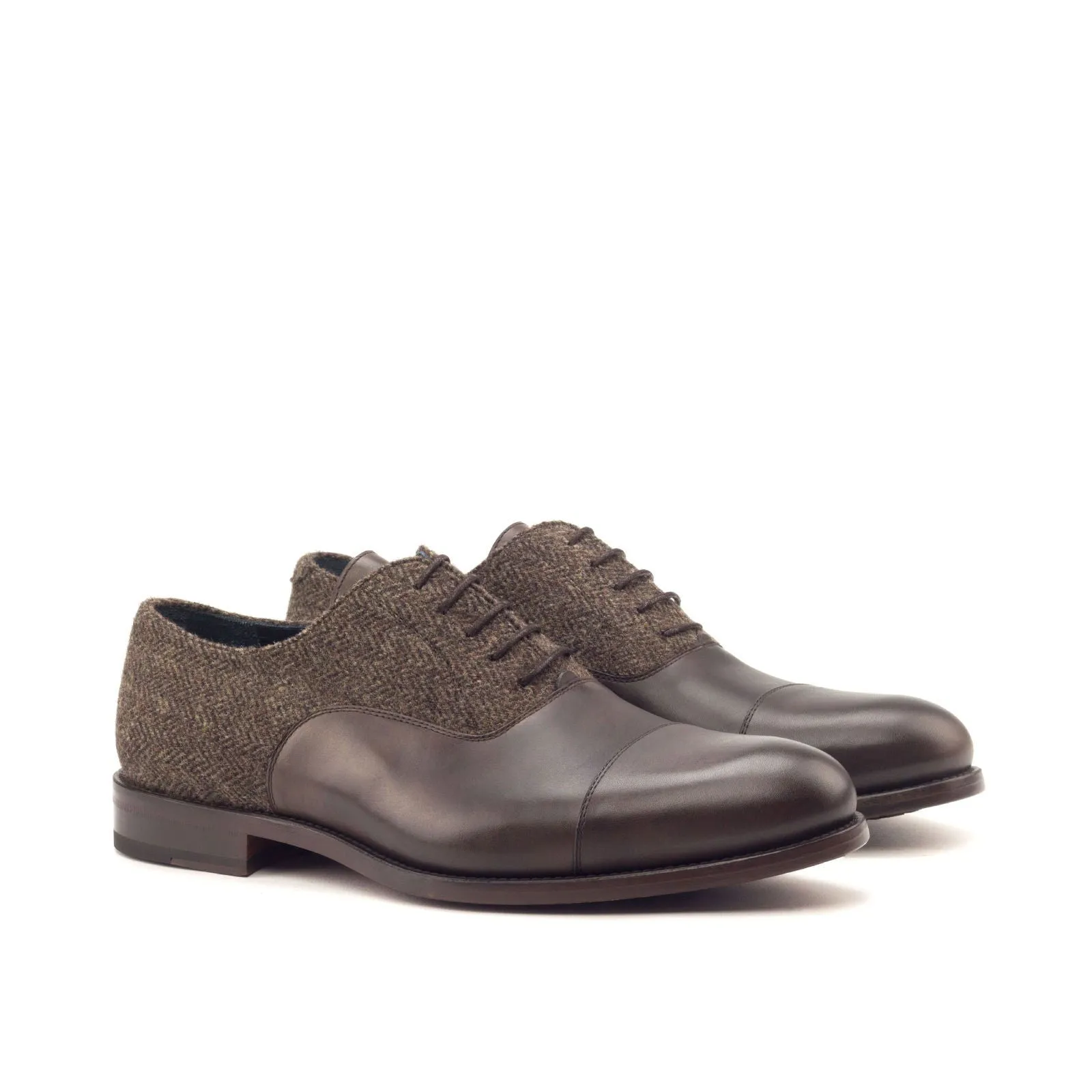 Men's Oxford Leather Shoes Wide Plus Size Brown Dark Brown 2954