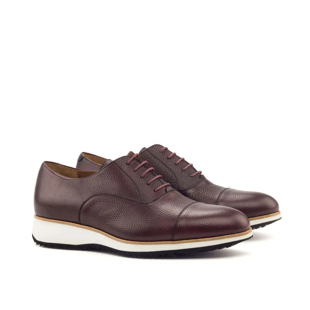 Men's Oxford Leather Shoes Wide Plus Size Burgundy 2665