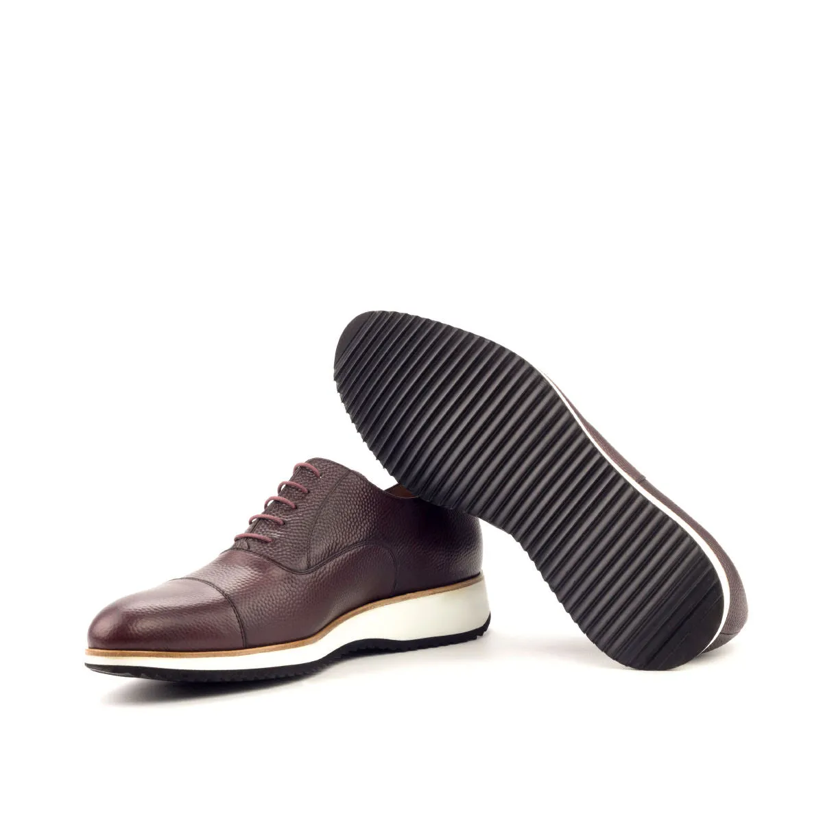 Men's Oxford Leather Shoes Wide Plus Size Burgundy 2665