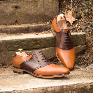 Men's Saddle Leather Shoes Wide Plus Size Brown Dark Brown 2618