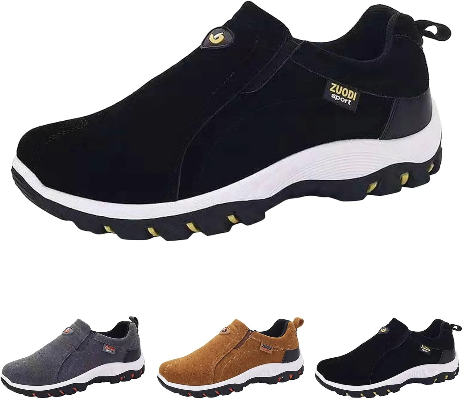 Men's Simple and Fashionable Round Head Solid Color Lightweight Breathable Soft Bottom Men's Work Shoes Sneaker