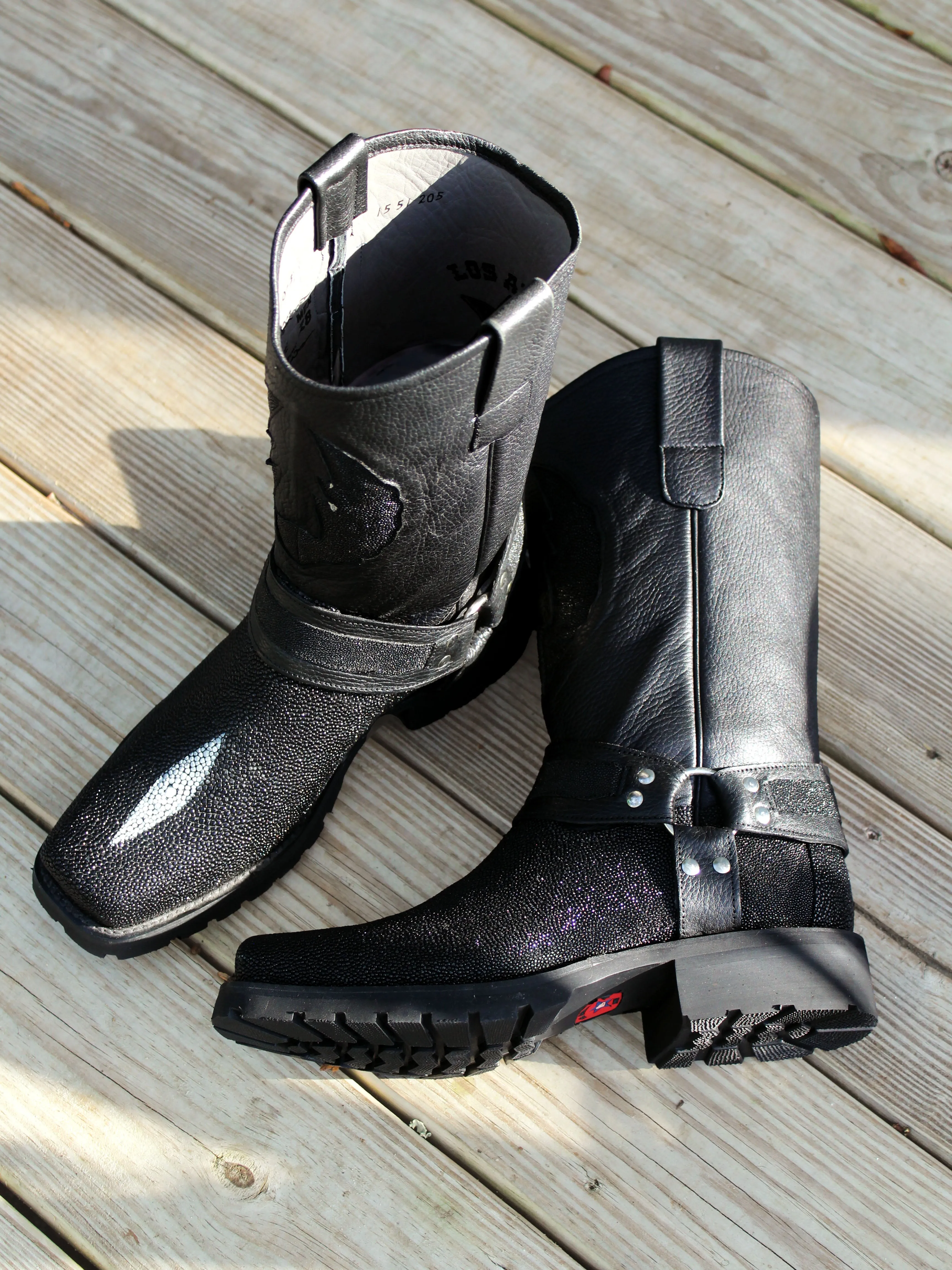 Men's Single Stone Stingray Motorcycle Boots