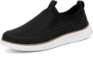Mens Slip On Casual Dress Shoes Hands Free Fashion Sneakers Mesh Walking Work Shoes Comfortable Breathable Lightweight