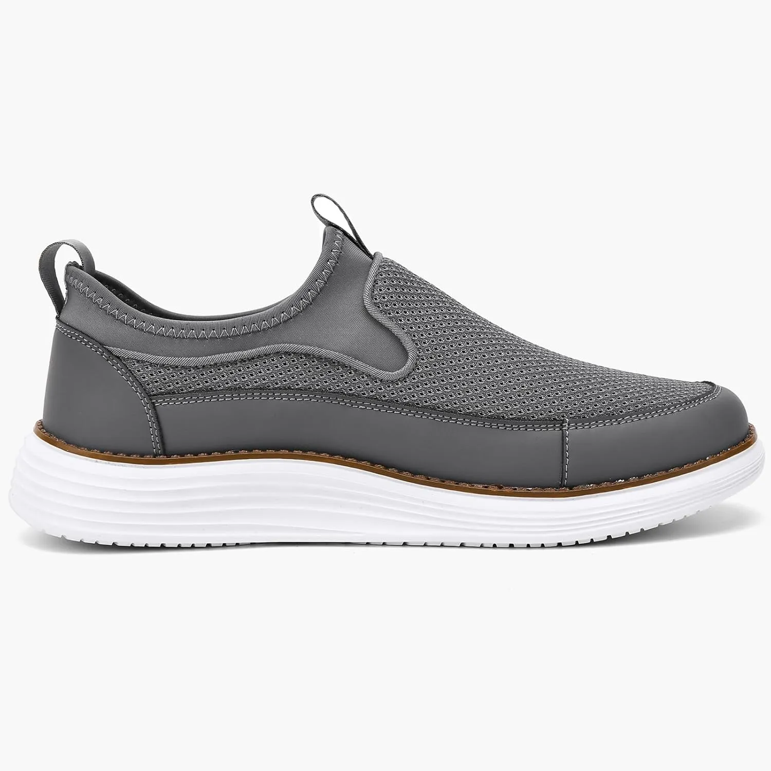 Mens Slip On Casual Dress Shoes Hands Free Fashion Sneakers Mesh Walking Work Shoes Comfortable Breathable Lightweight