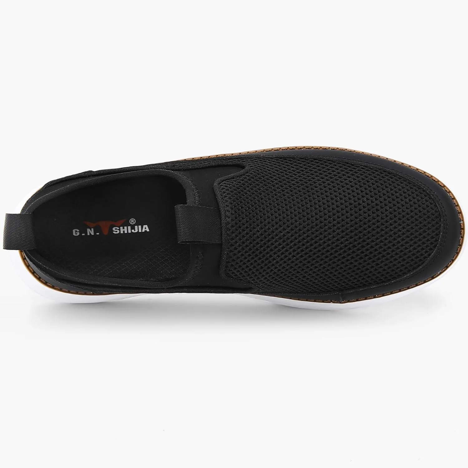 Mens Slip On Casual Dress Shoes Hands Free Fashion Sneakers Mesh Walking Work Shoes Comfortable Breathable Lightweight