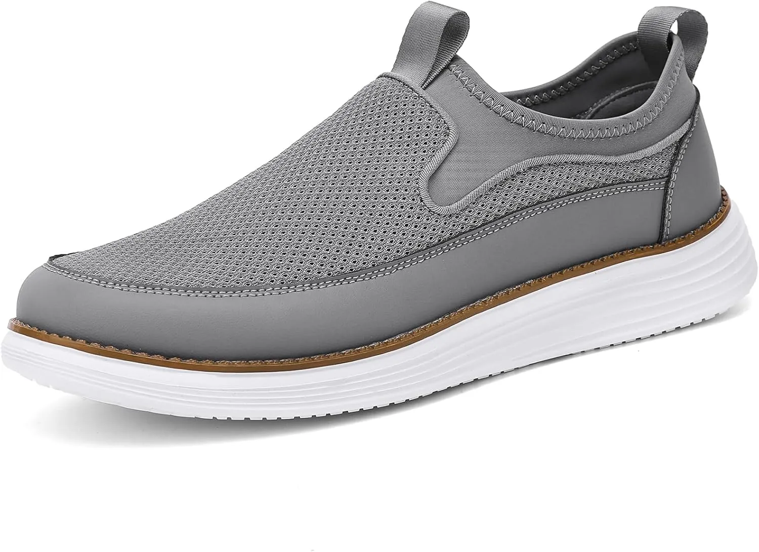 Mens Slip On Casual Dress Shoes Hands Free Fashion Sneakers Mesh Walking Work Shoes Comfortable Breathable Lightweight