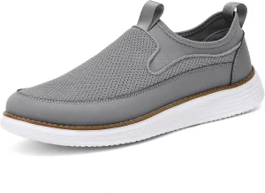 Mens Slip On Casual Dress Shoes Hands Free Fashion Sneakers Mesh Walking Work Shoes Comfortable Breathable Lightweight