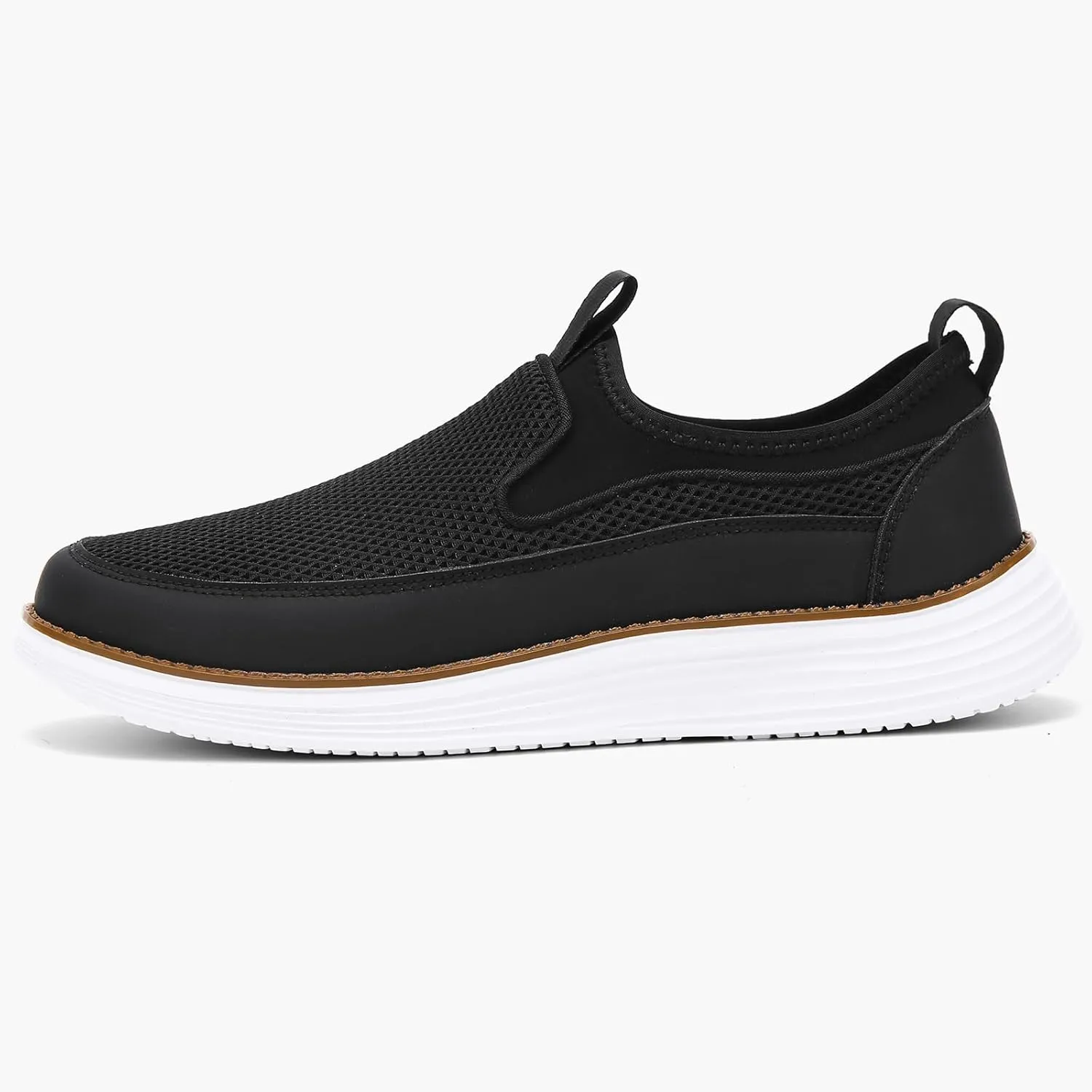 Mens Slip On Casual Dress Shoes Hands Free Fashion Sneakers Mesh Walking Work Shoes Comfortable Breathable Lightweight