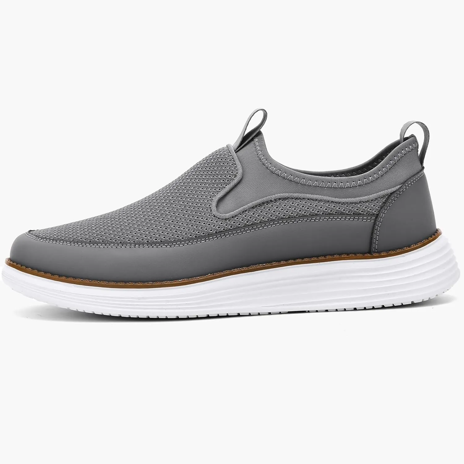 Mens Slip On Casual Dress Shoes Hands Free Fashion Sneakers Mesh Walking Work Shoes Comfortable Breathable Lightweight