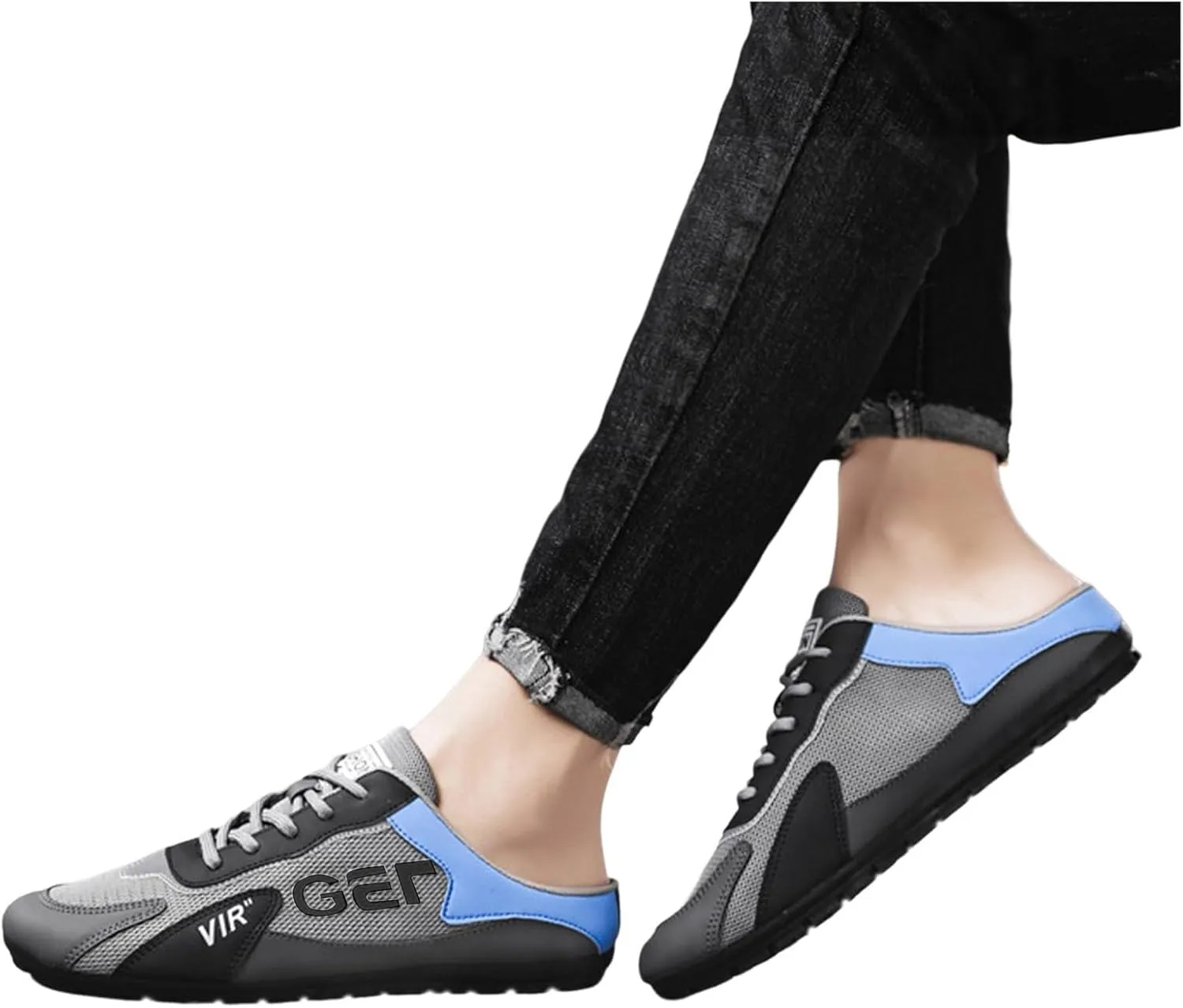 Mens Slip On Spring New Men's Shoes Korean Trendy All Casual Shoes Lazy Half Slip On Toe Men