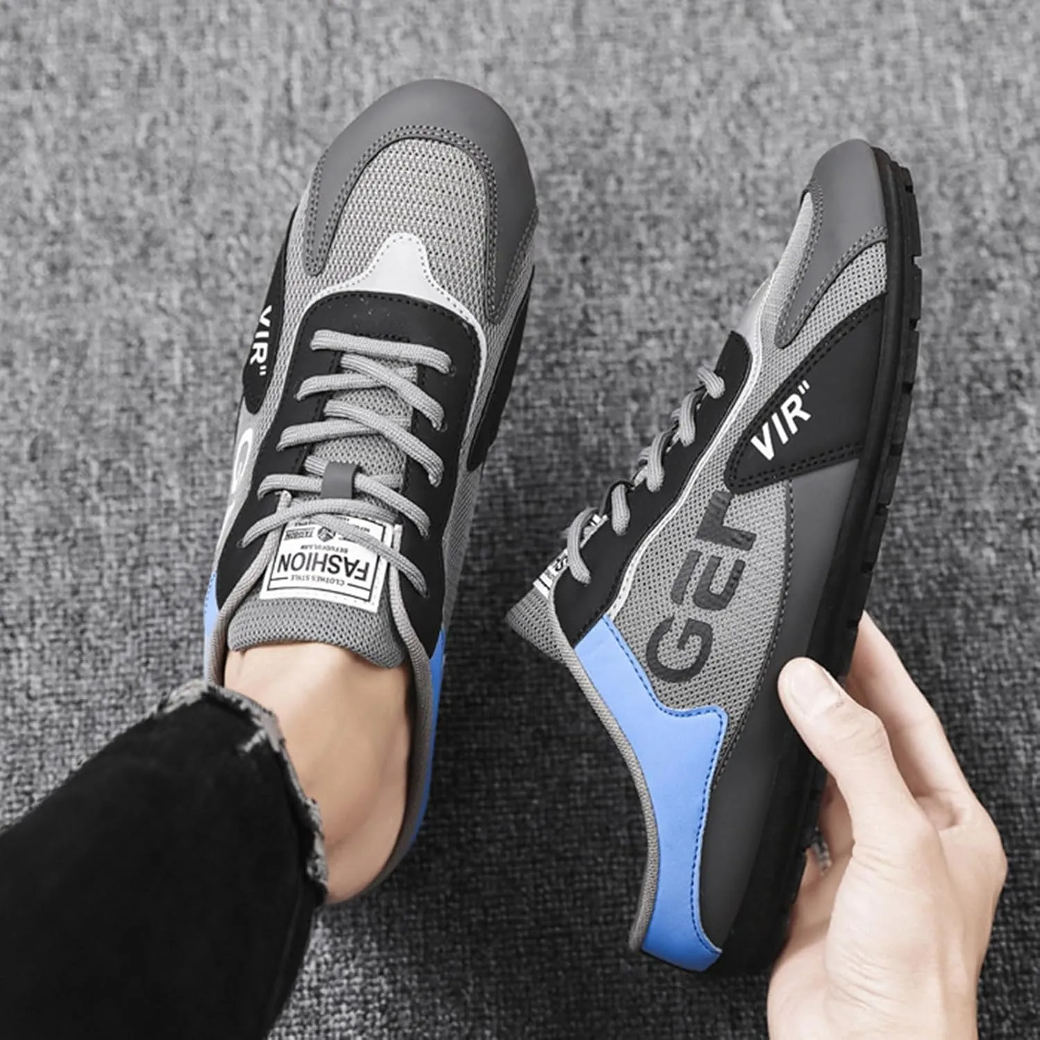 Mens Slip On Spring New Men's Shoes Korean Trendy All Casual Shoes Lazy Half Slip On Toe Men