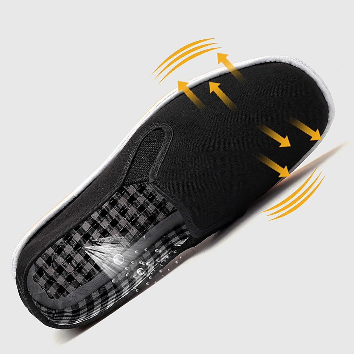 Men's Soft Flat Soled Elderly Shoes Comfortable Stretch Shoes Convenient Slip On Loafers Non Slip Walking Nice Men