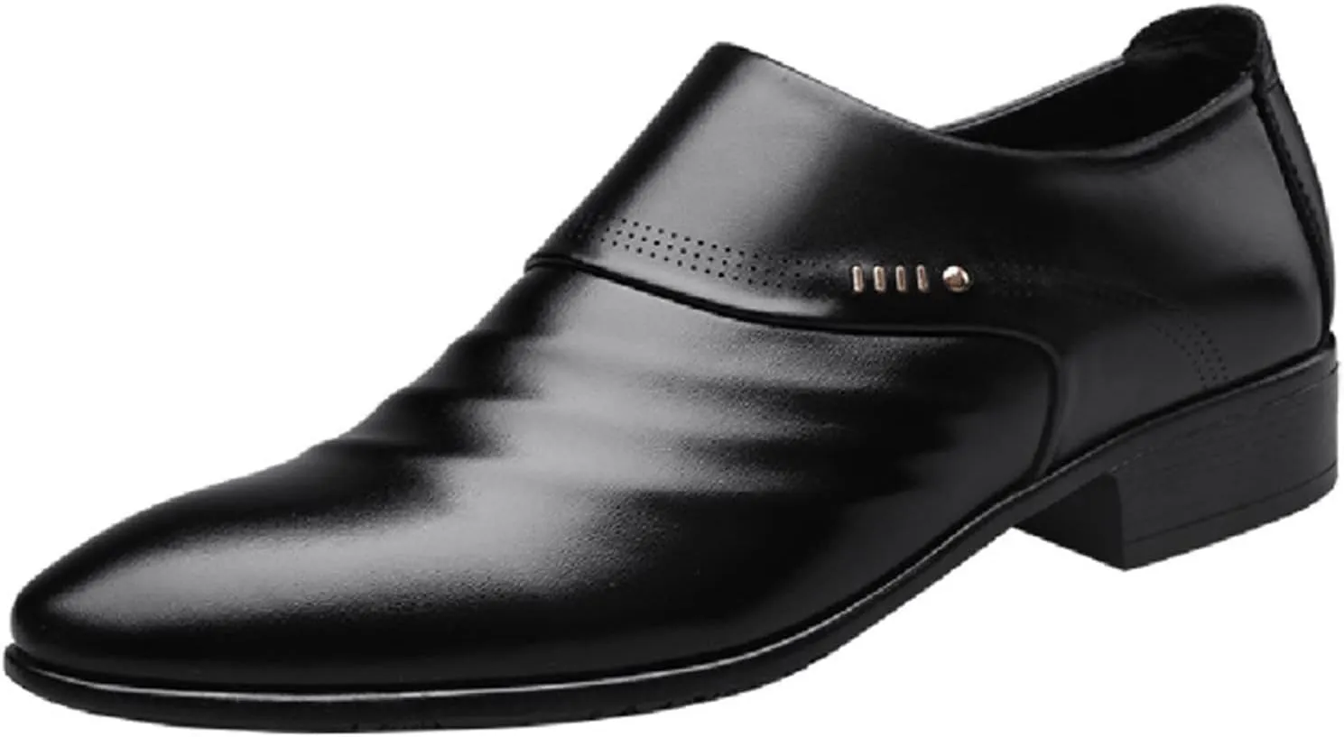 Mens Supple Business Formal Shoes Low Heel Slip on Dress Shoe Pointed Toe Matte Leather Shoe Casual Office Work Footwear Durable Classic Business Footwear Arch Support Walking Shoes Men