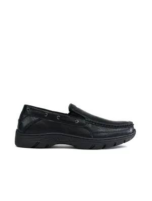 Men's Thick Sole Slip On Walking Shoes Black