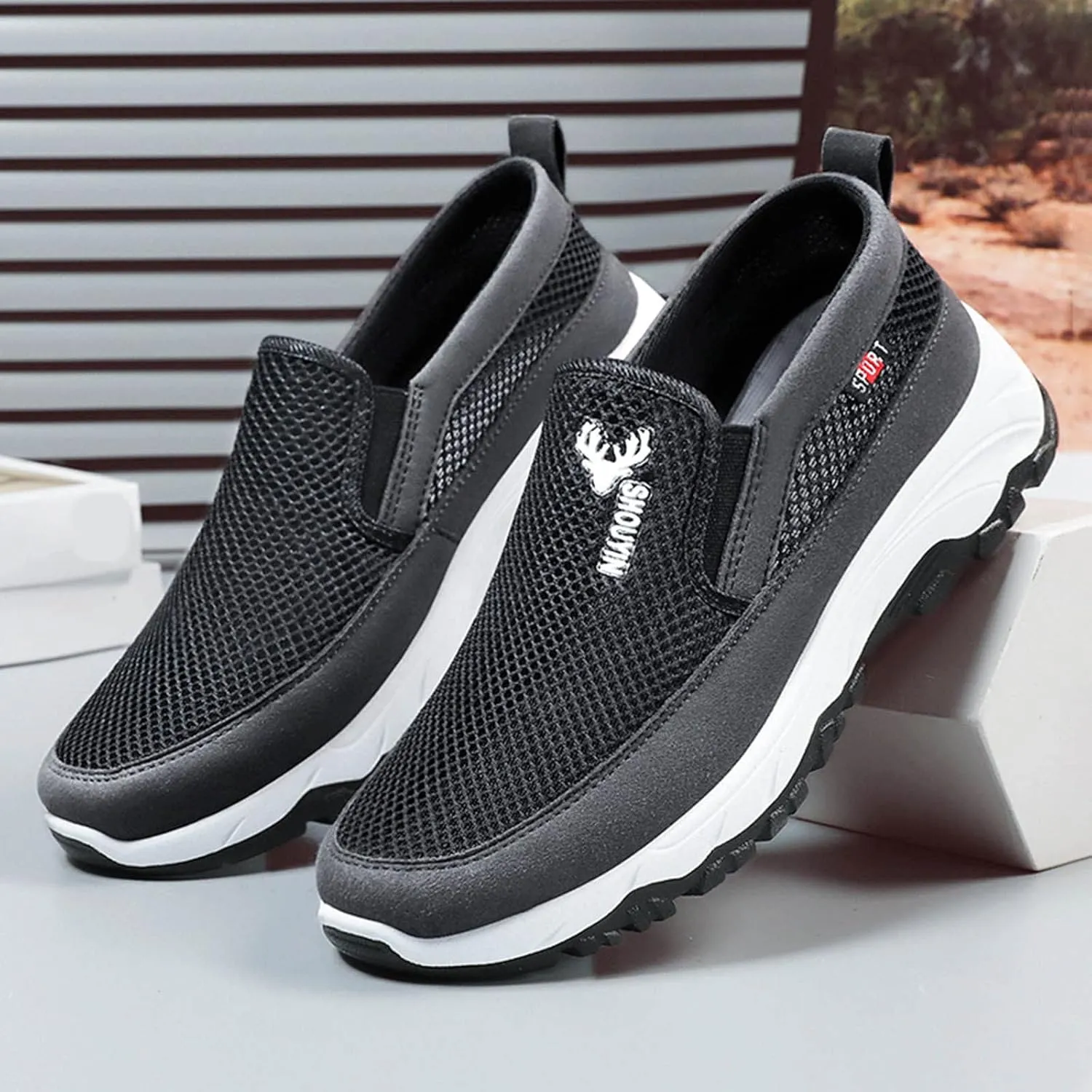 Mens Walking Shoes Mens Tennis Shoes Slip on Shoe for Men Walking Shoe for Men Breathable Comfortable Sneaker