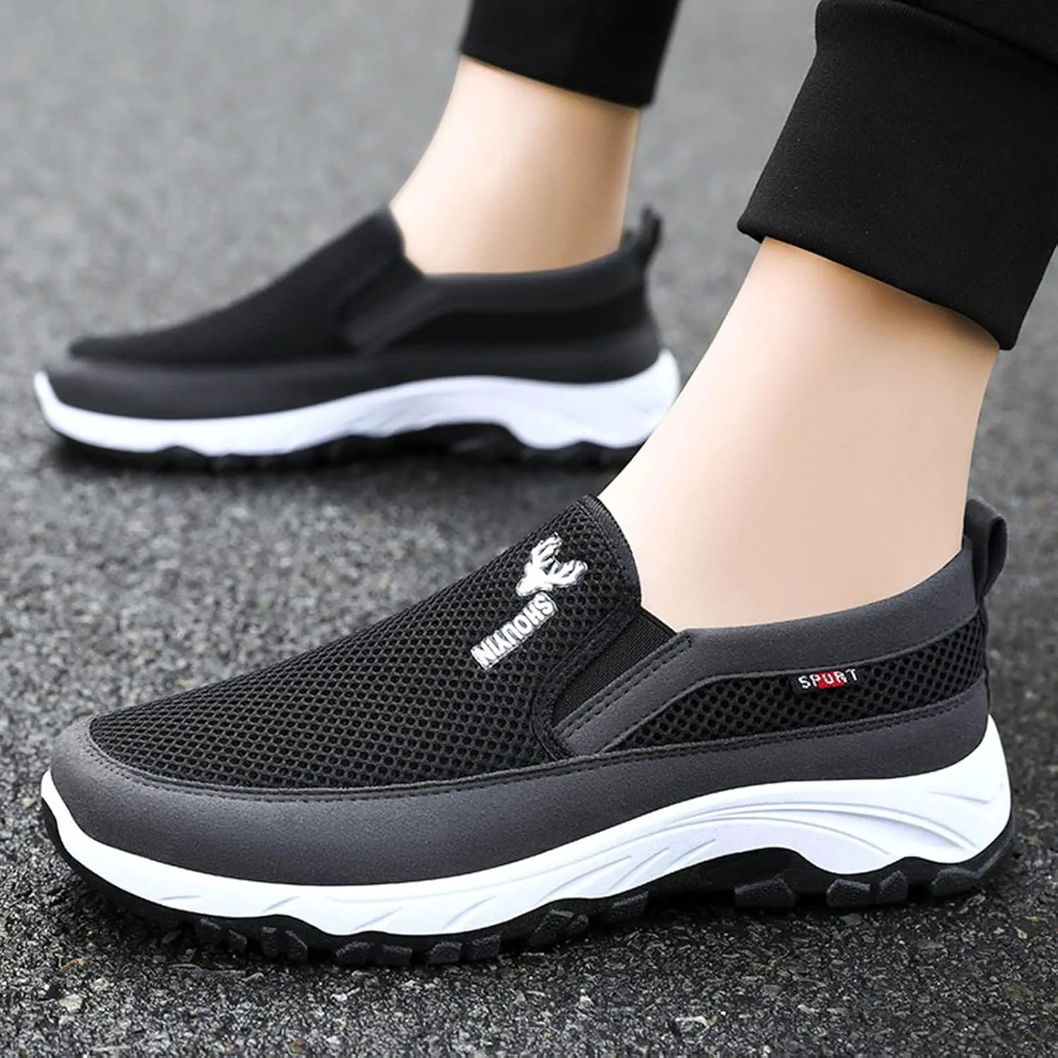 Mens Walking Shoes Mens Tennis Shoes Slip on Shoe for Men Walking Shoe for Men Breathable Comfortable Sneaker