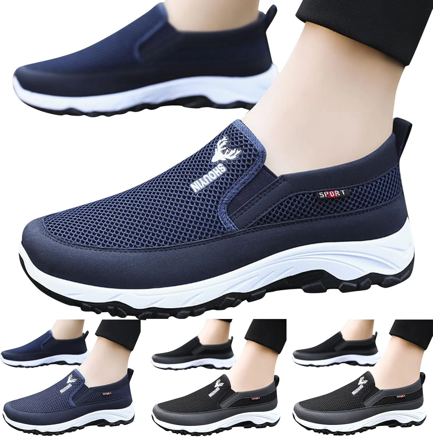 Mens Walking Shoes Mens Tennis Shoes Slip on Shoe for Men Walking Shoe for Men Breathable Comfortable Sneaker