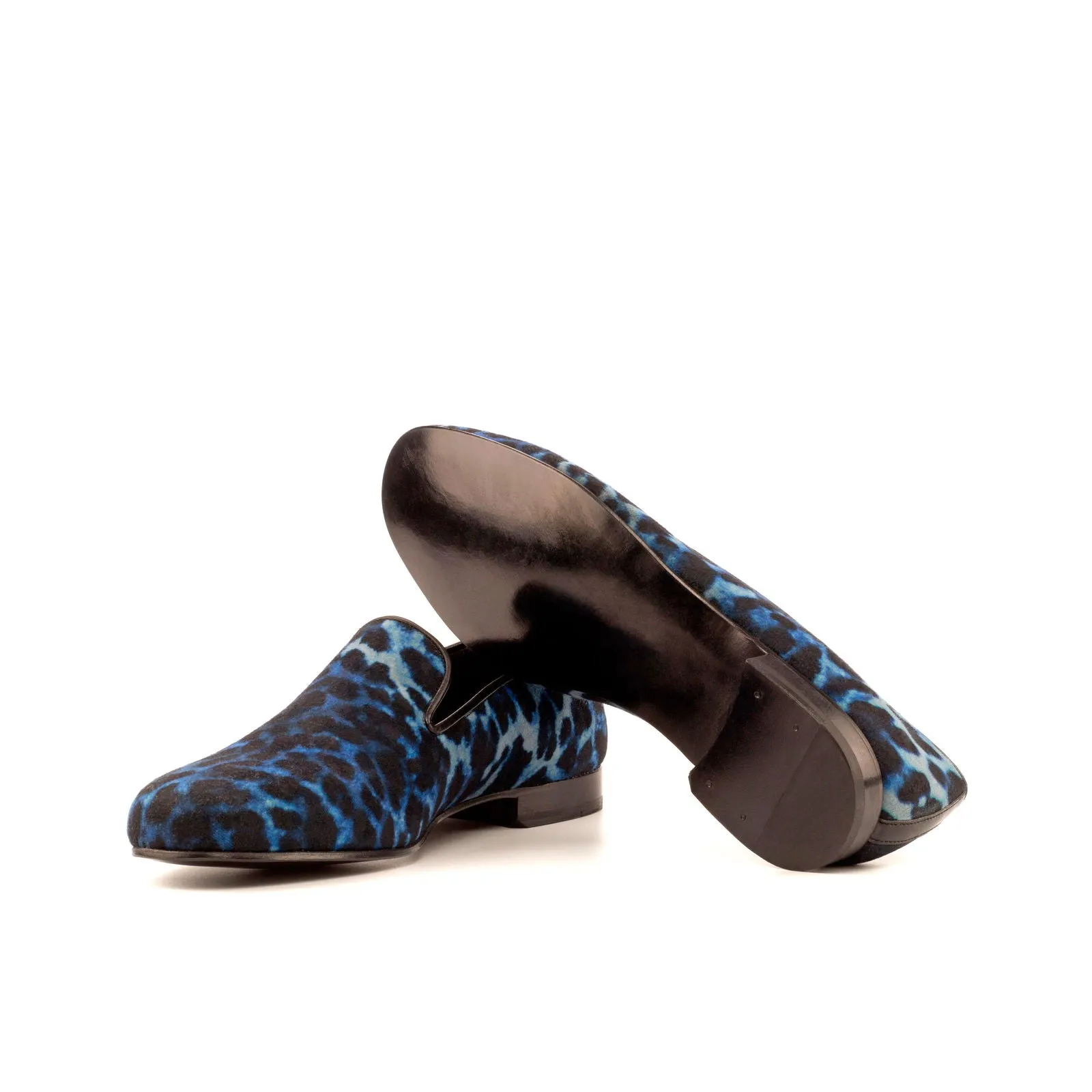 Men's Wellington Leather Slippers Wide Plus Size Black Blue 4695