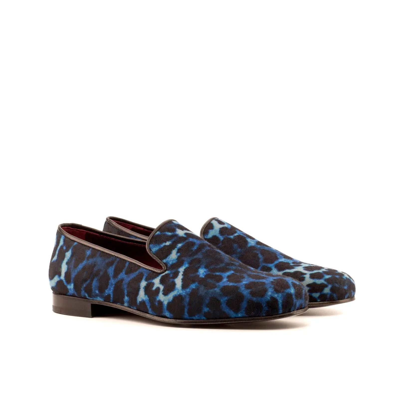 Men's Wellington Leather Slippers Wide Plus Size Black Blue 4695