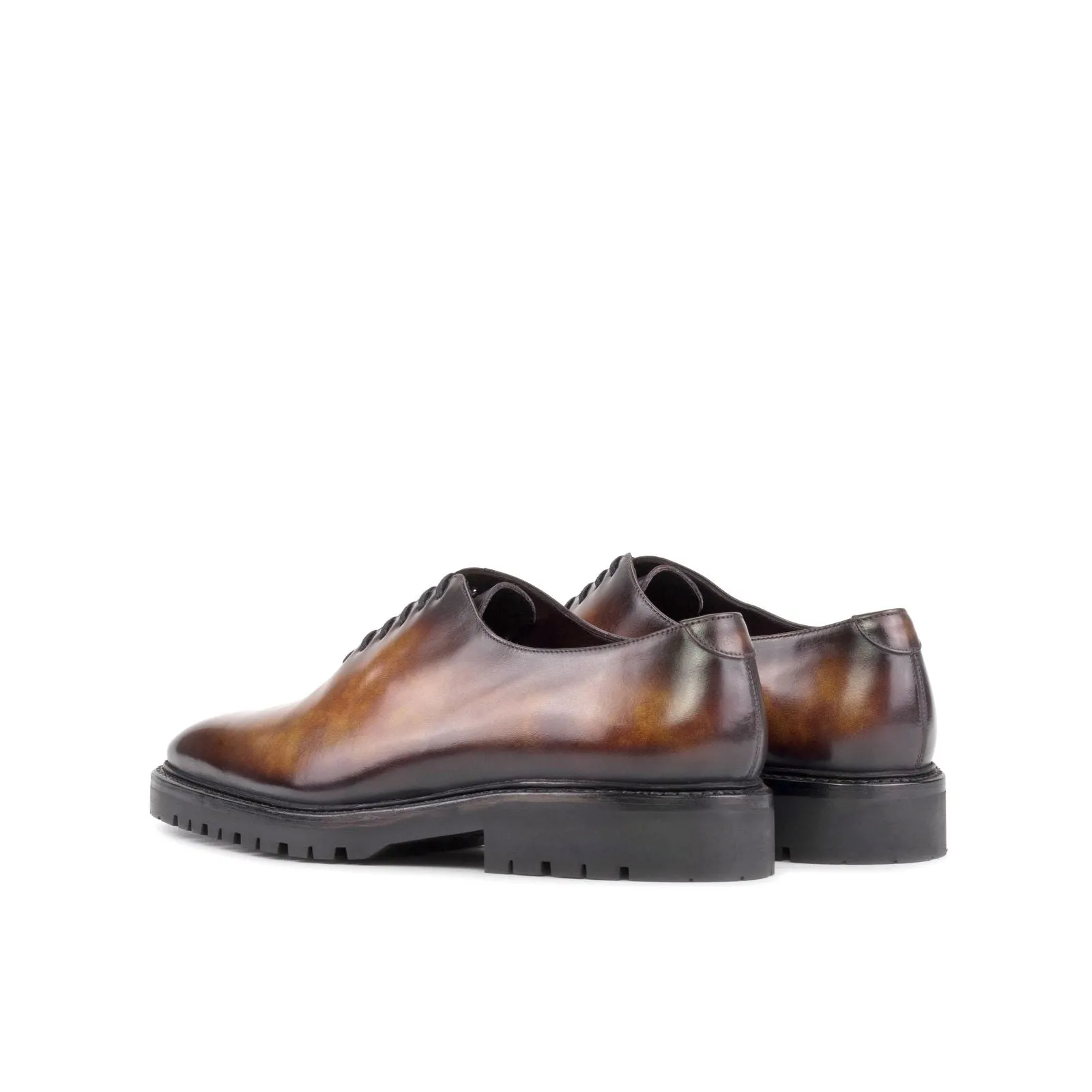 Men's Wholecut Shoes Patina Goodyear Welt Wide Plus Size Burgundy 5554