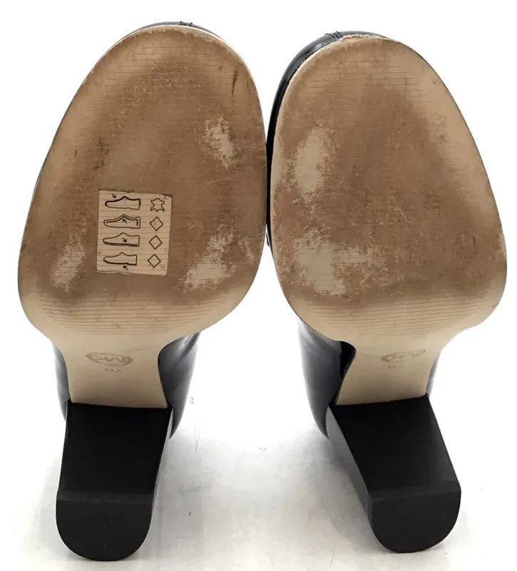 Michael Kors Women's Black Moc Toe Slip-On Block Pump Heels - Size 7M