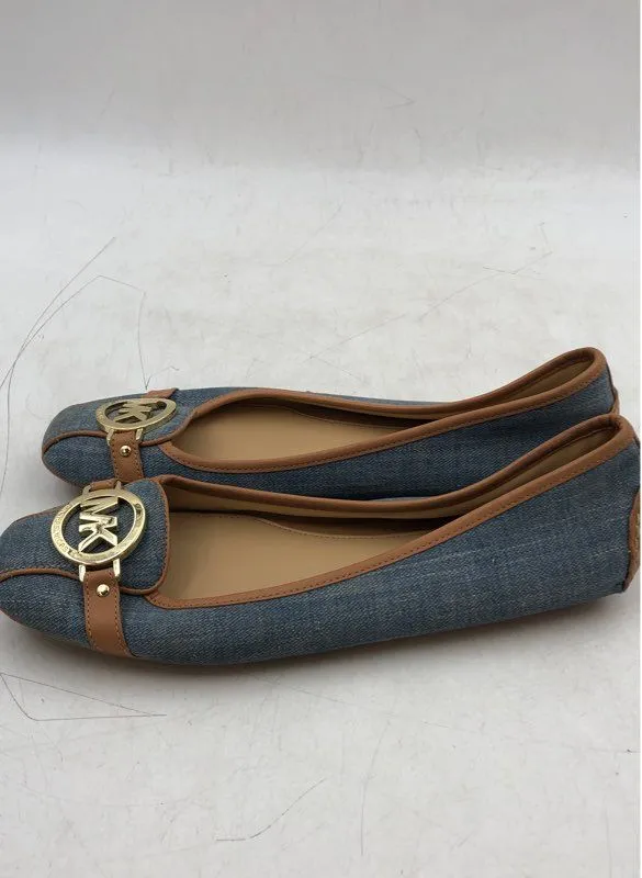 Michael Kors Women's Blue Round Toe Slip-On Ballet Flats - Size 10M
