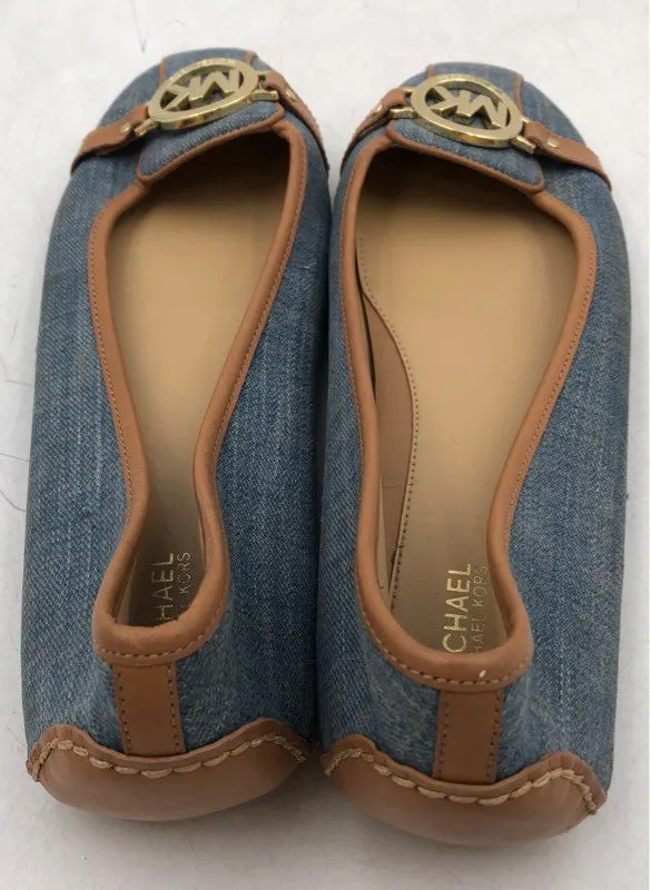 Michael Kors Women's Blue Round Toe Slip-On Ballet Flats - Size 10M