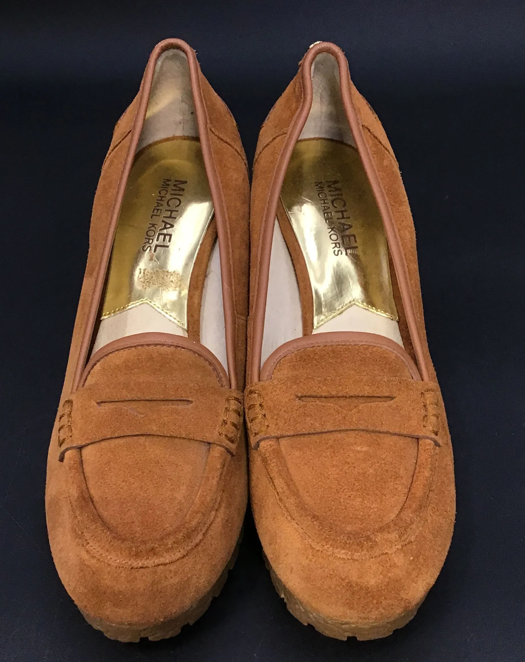 Michael Kors Women's Brown Moc Toe Slip-On Wedge Pump Heels - Size 8.5 M