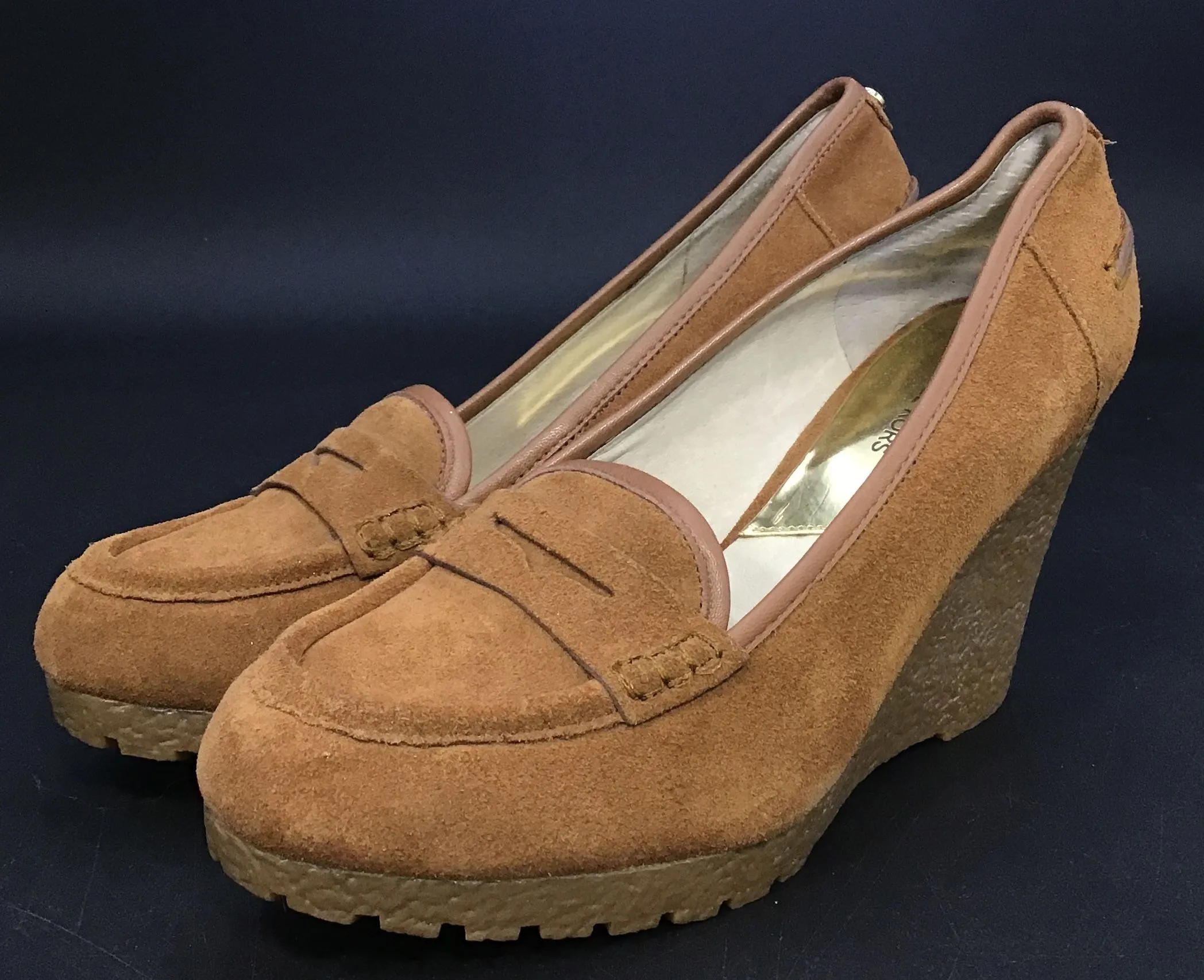 Michael Kors Women's Brown Moc Toe Slip-On Wedge Pump Heels - Size 8.5 M
