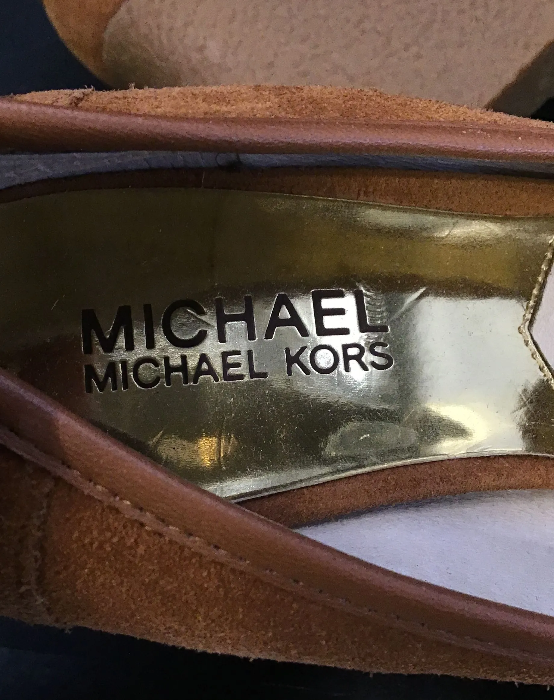 Michael Kors Women's Brown Moc Toe Slip-On Wedge Pump Heels - Size 8.5 M