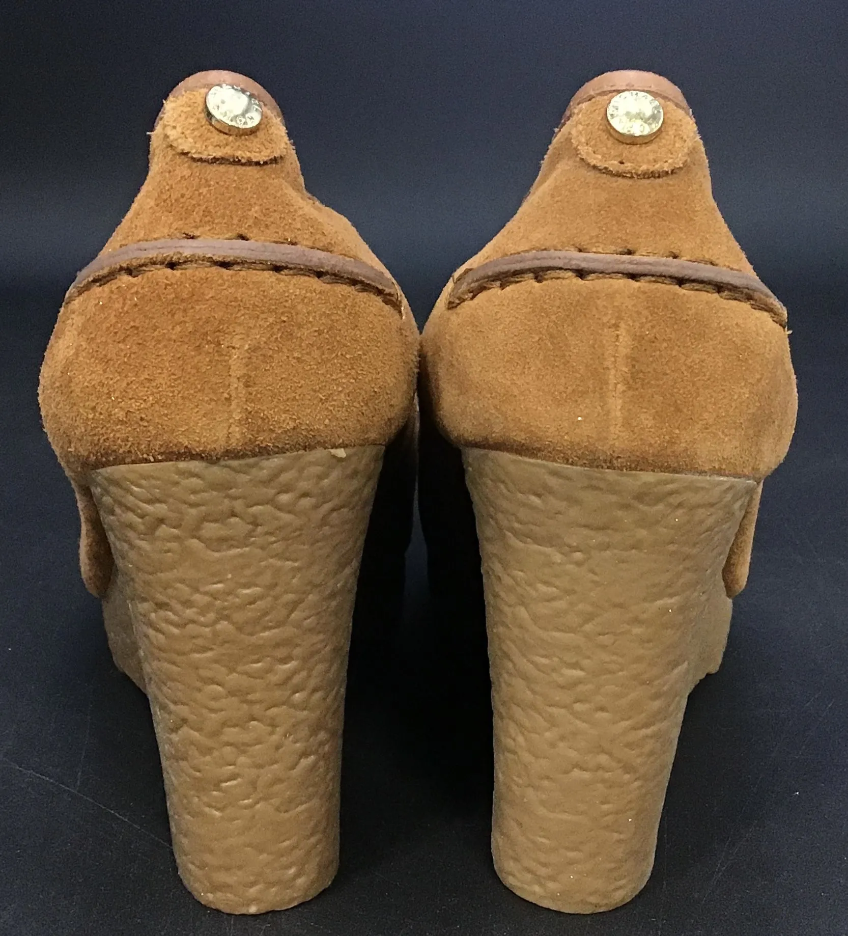 Michael Kors Women's Brown Moc Toe Slip-On Wedge Pump Heels - Size 8.5 M