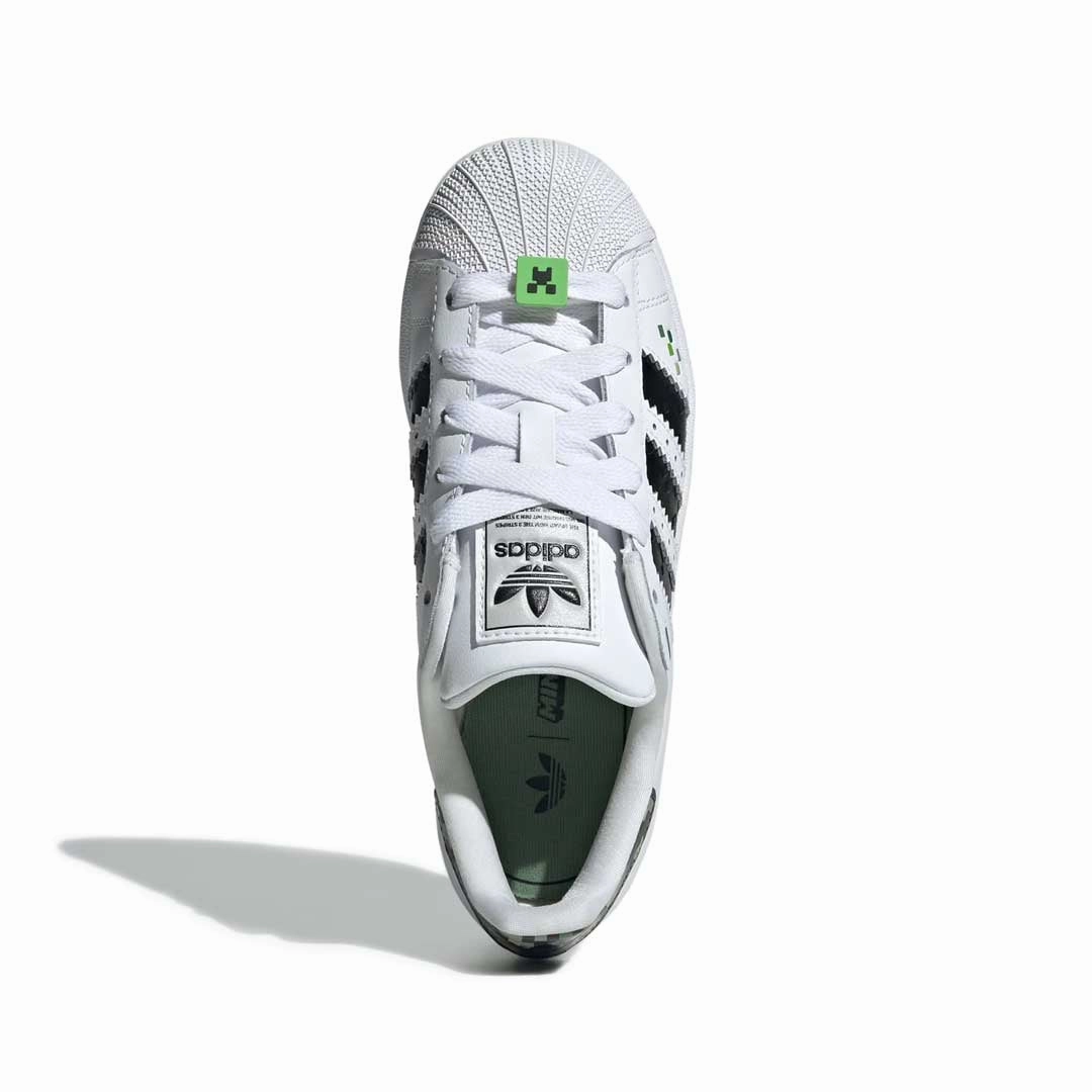 Ergonomic Toe Box Impact Resistant Toe Guard adidas - Kids' (Junior) adidas Superstar II x Minecraft Shoes (JQ8749)