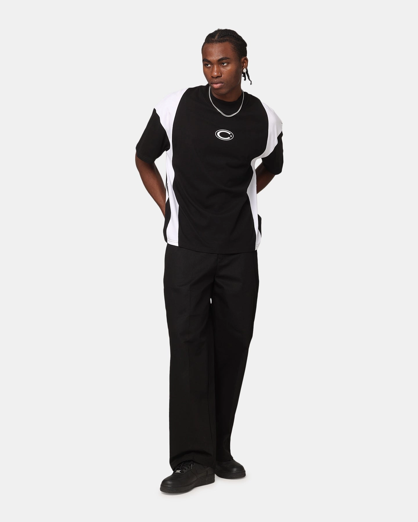 Minimal Comfort Style Carre Panelled Oversized T-Shirt Black/White